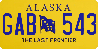 AK license plate GAB543