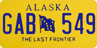 AK license plate GAB549