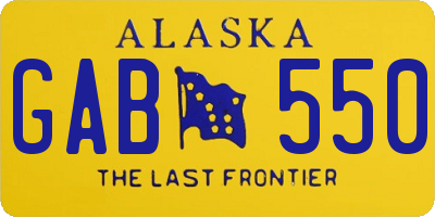 AK license plate GAB550