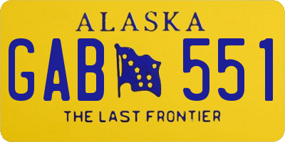 AK license plate GAB551