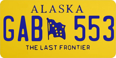 AK license plate GAB553