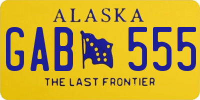 AK license plate GAB555