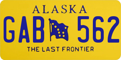 AK license plate GAB562