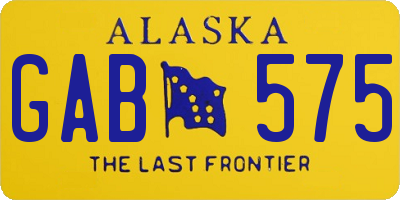 AK license plate GAB575