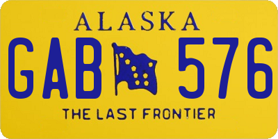 AK license plate GAB576