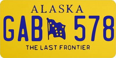 AK license plate GAB578