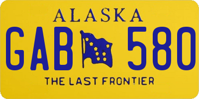 AK license plate GAB580