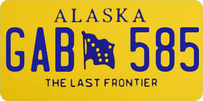 AK license plate GAB585