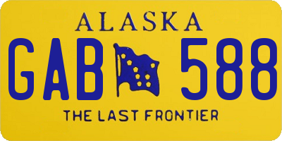 AK license plate GAB588
