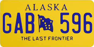 AK license plate GAB596