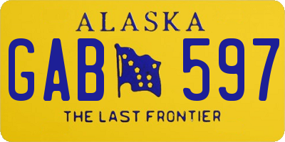 AK license plate GAB597