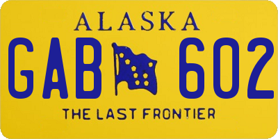 AK license plate GAB602