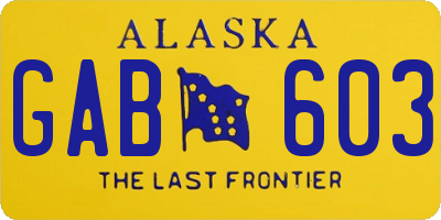 AK license plate GAB603