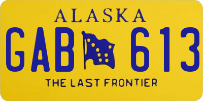 AK license plate GAB613
