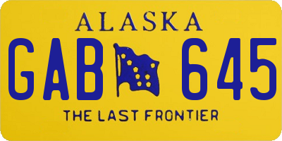 AK license plate GAB645