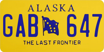 AK license plate GAB647