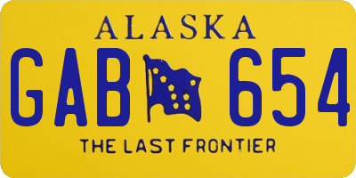 AK license plate GAB654