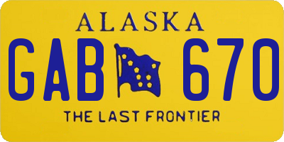 AK license plate GAB670