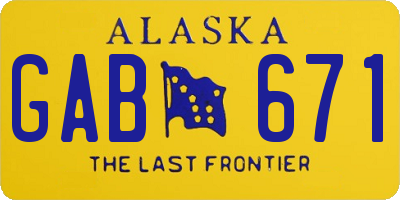 AK license plate GAB671