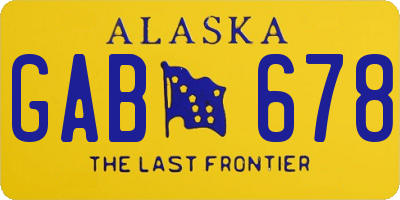 AK license plate GAB678