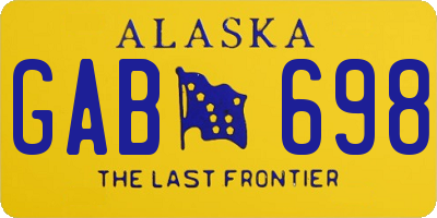 AK license plate GAB698