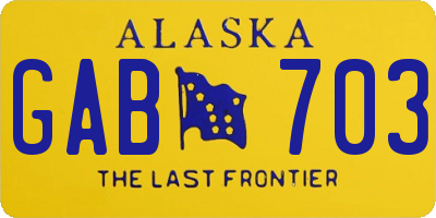 AK license plate GAB703