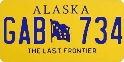 AK license plate GAB734