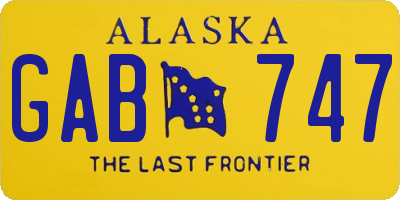 AK license plate GAB747