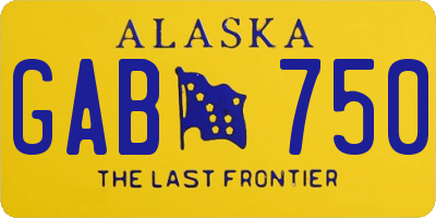 AK license plate GAB750