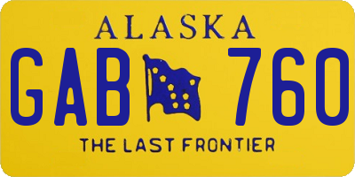AK license plate GAB760