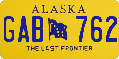 AK license plate GAB762