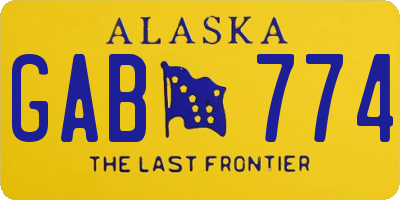 AK license plate GAB774