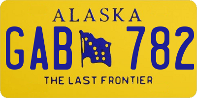 AK license plate GAB782