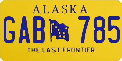 AK license plate GAB785