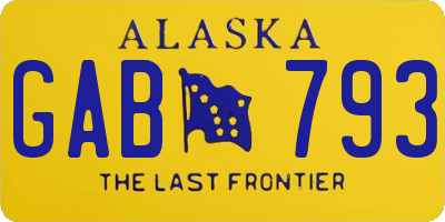 AK license plate GAB793