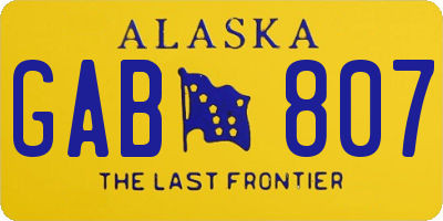 AK license plate GAB807