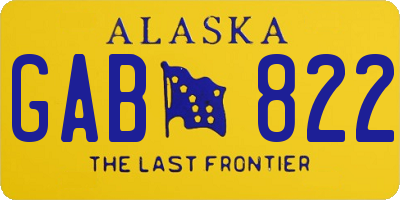 AK license plate GAB822