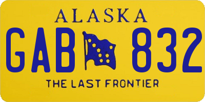 AK license plate GAB832