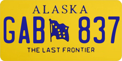AK license plate GAB837
