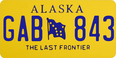 AK license plate GAB843