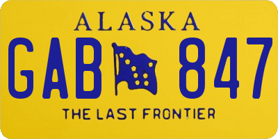 AK license plate GAB847