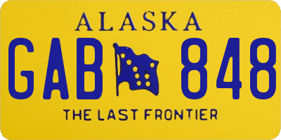 AK license plate GAB848