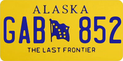 AK license plate GAB852