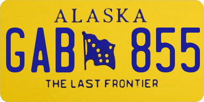 AK license plate GAB855