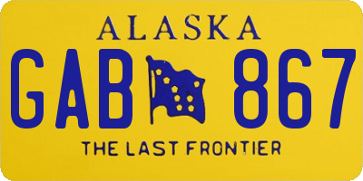 AK license plate GAB867