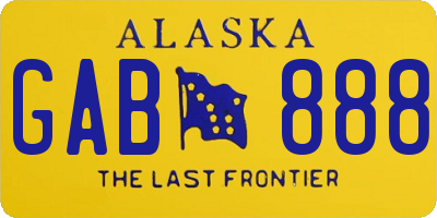AK license plate GAB888