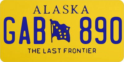 AK license plate GAB890