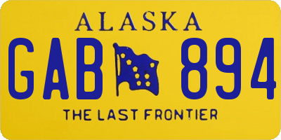 AK license plate GAB894