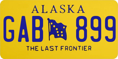 AK license plate GAB899