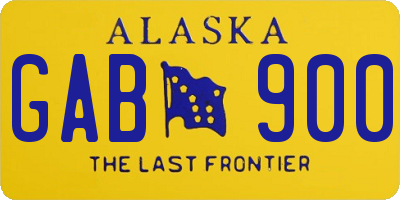 AK license plate GAB900